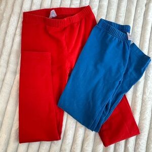 Hanna Andersson Vibrant Red and Blue Kids Leggings